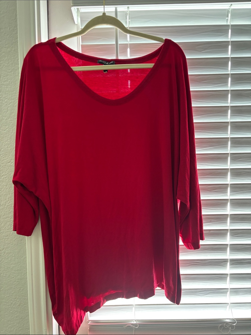 Eileen Fisher 3/4 sleeve red top Size 2XL
